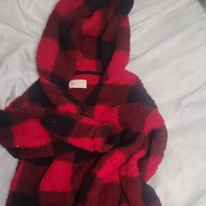SO Red and Black Plaid Kids Puffer Jacket